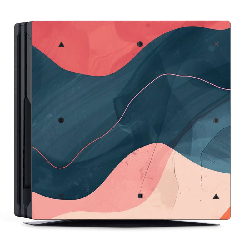 Decal Skin Sticker for PS4 Pro: Modern Abstract Waves