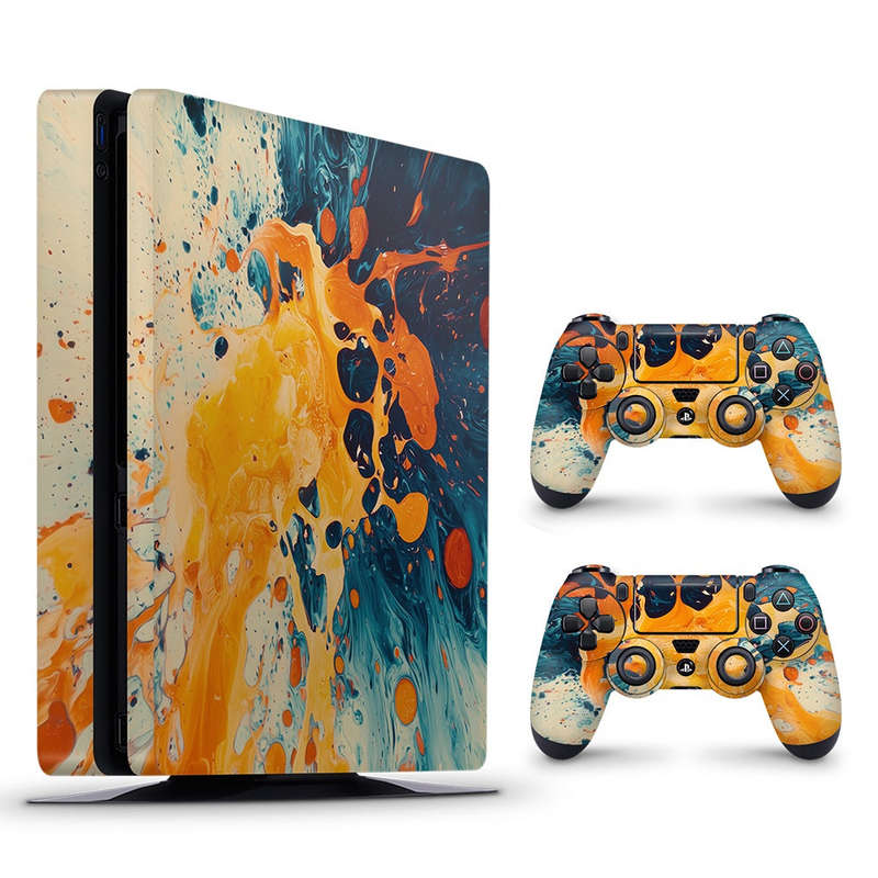 Decal Skin Sticker for PS4 Slim: Abstract Splash Art