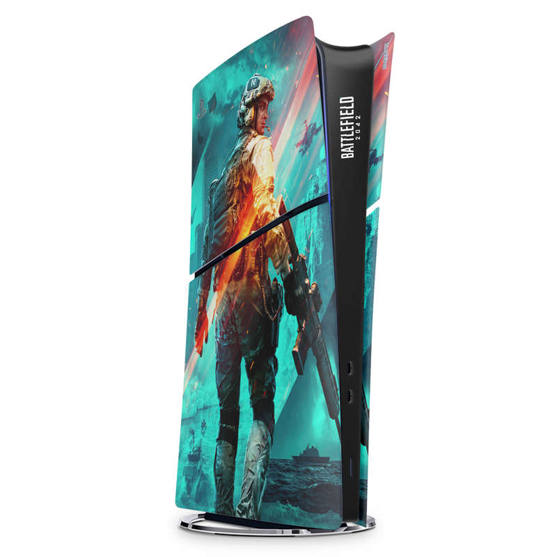 SkinNit Decal Sticker Skin For PS5 Slim Digital : Battlefield