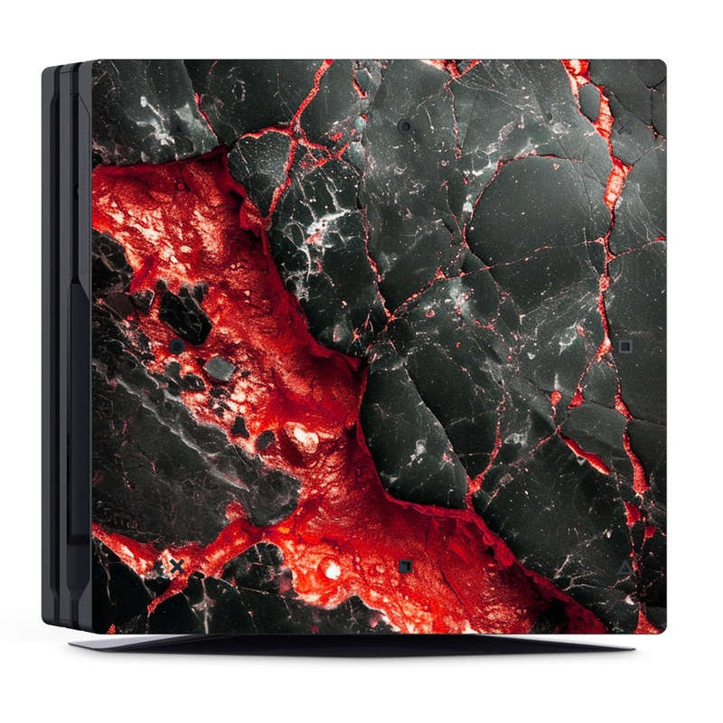 Decal Skin Sticker for PS4 Pro: Carbon Stone Red