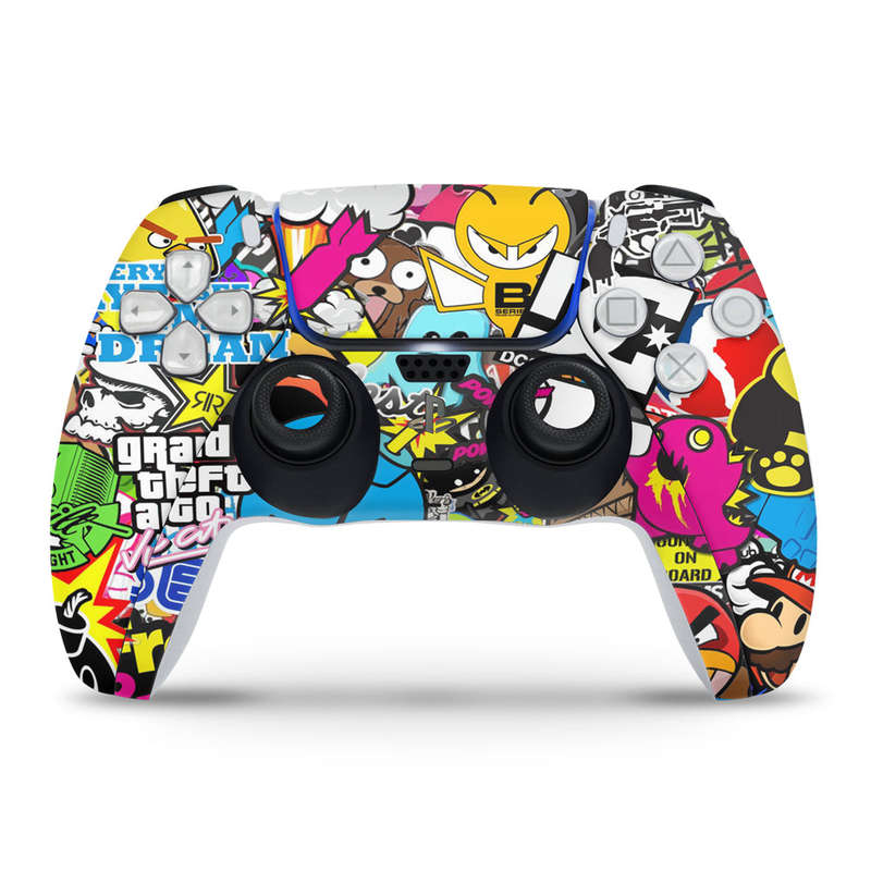 SkinNit Decal Sticker Skin For PS5 Slim Digital: Sticker Bomb