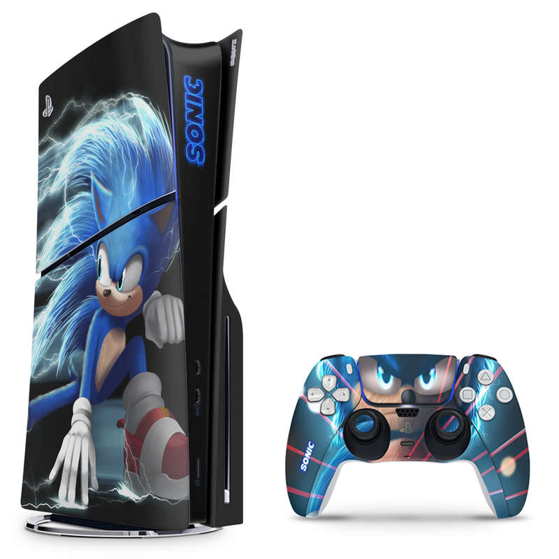 SkinNit Decal Sticker Skin For PS5 Slim : Sonic