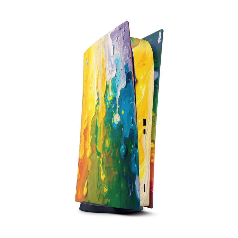 Decal Sticker Skin For PS5 Digital: Vibrant Rainbow Melt