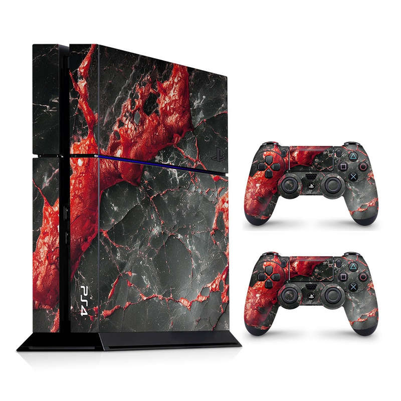 Decal Skin Sticker for PS4: Carbon Stone Red