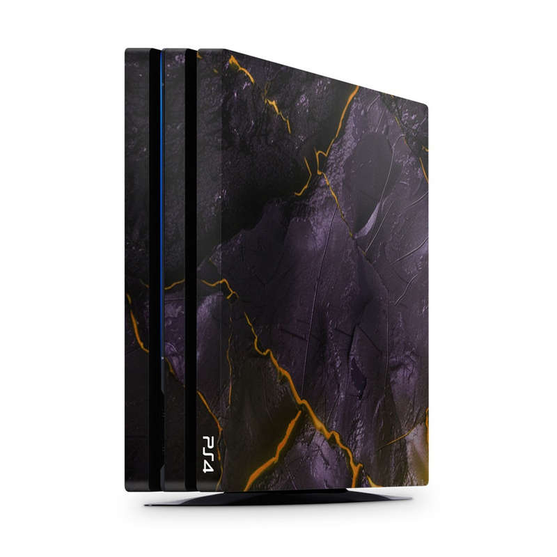 Decal Skin Sticker for PS4 Pro: Carbon Rock Glow Yellow