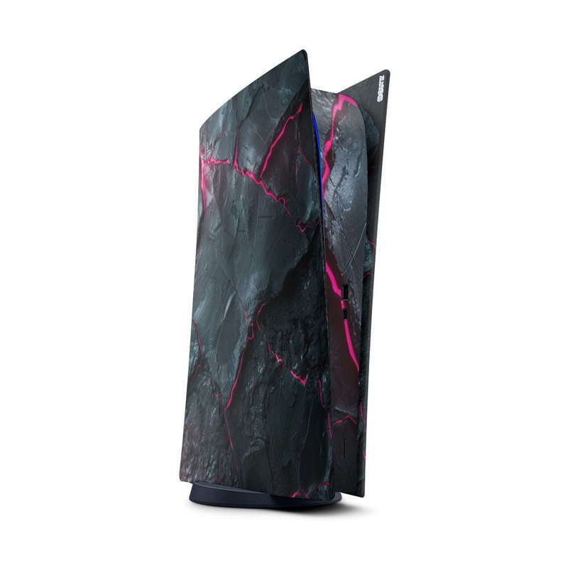 Decal Sticker Skin For PS5 Digital: Carbon Rock Glow Pink