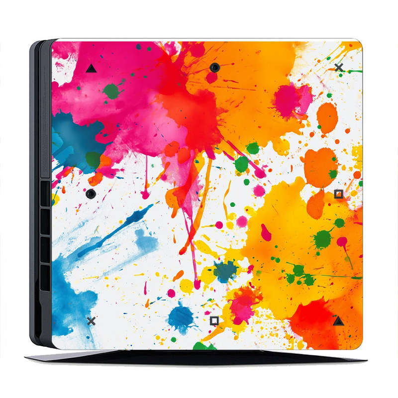 Decal Skin Sticker for PS4 Slim: Colorful Paint Splash