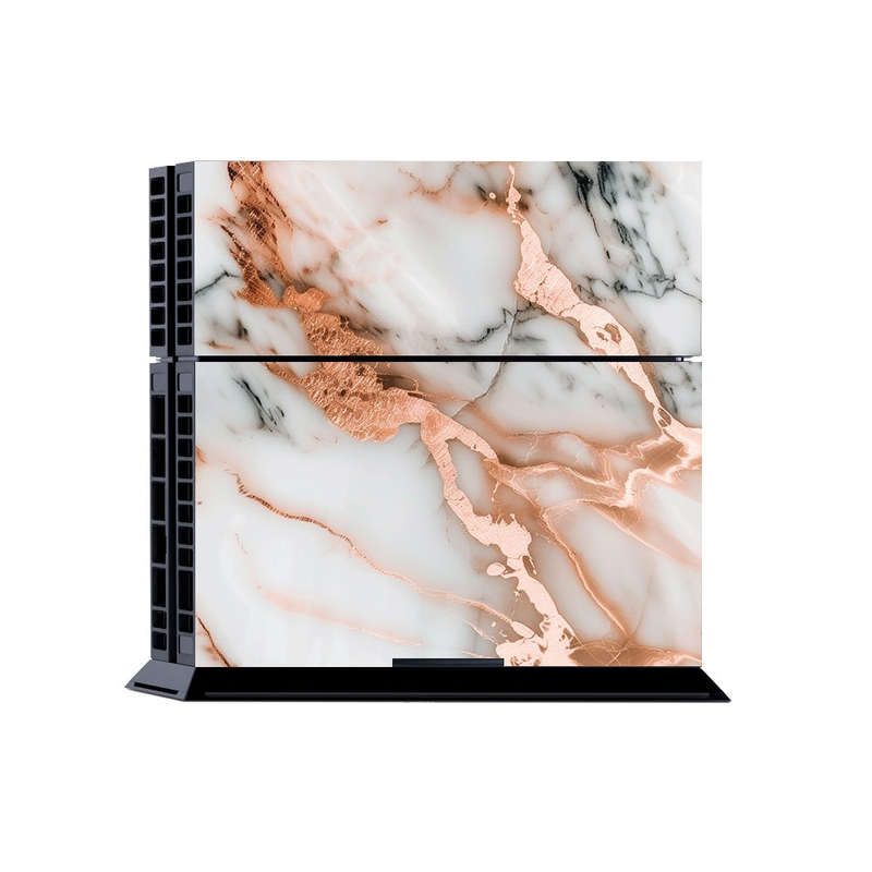 Decal Skin Sticker for PS4: Marble Rose Gold Accents