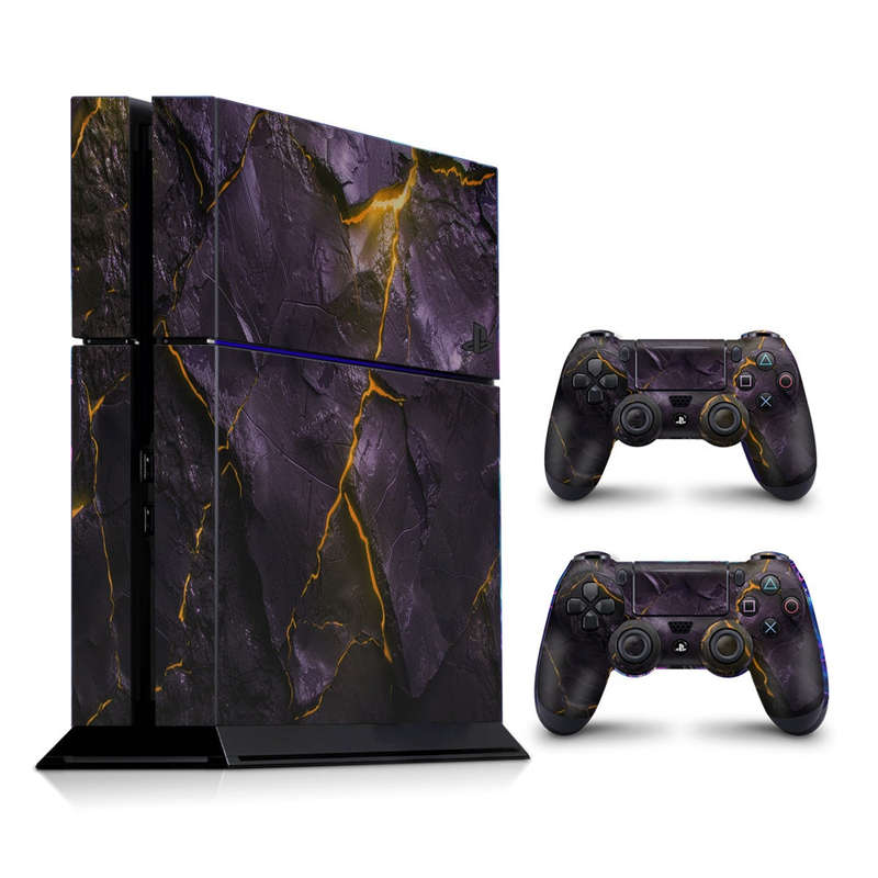 Decal Skin Sticker for PS4: Carbon Rock Glow Yellow