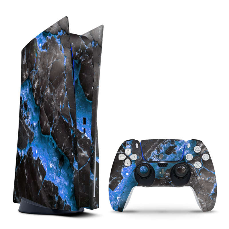 Decal Skin Sticker Compatible with PS5: Carbon Stone Blue