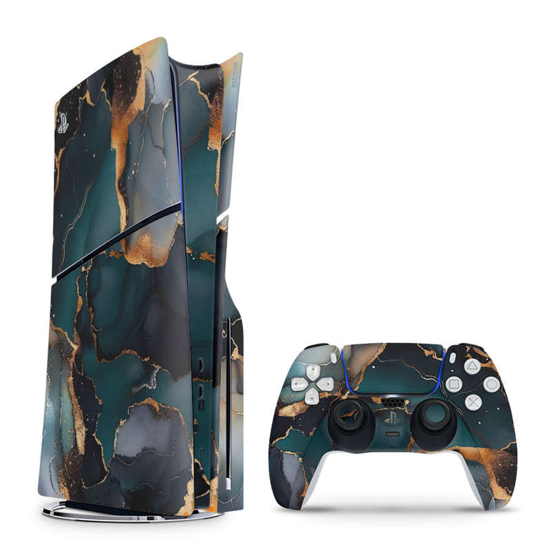 Decal Skin Sticker Compatible with PS5 Slim: Abstract Deep Marble