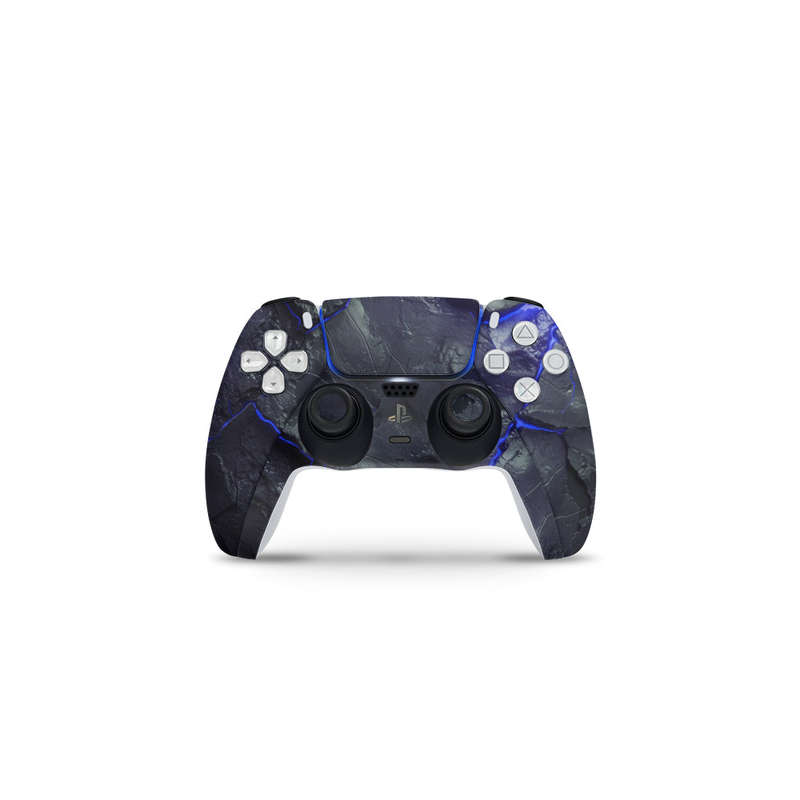 Decal Skin Sticker Compatible with PS5: Carbon Rock Glow Blue