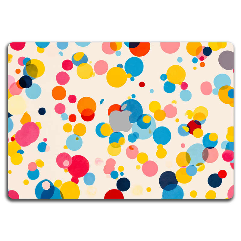 Apple MacBook Decal Skin Sticker: Vibrant Polka Dots