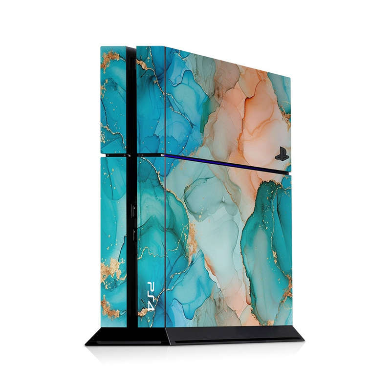 Decal Skin Sticker for PS4: Vibrant Marbled Gold