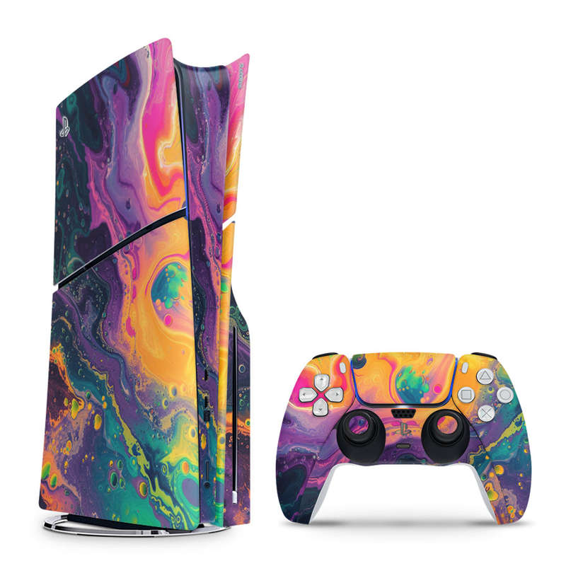 Decal Skin Sticker Compatible with PS5 Slim: Acrylic Splash