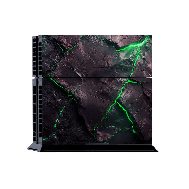 Decal Skin Sticker for PS4: Carbon Rock Glow Green