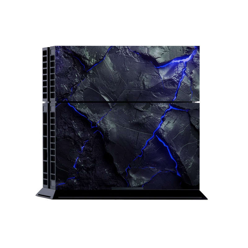 Decal Skin Sticker for PS4: Carbon Rock Glow Blue
