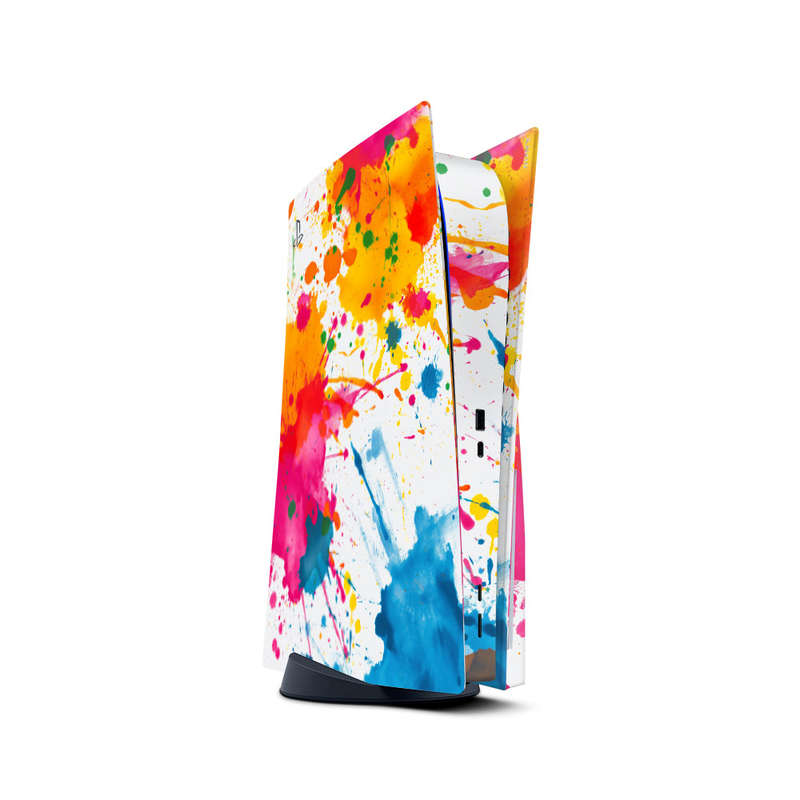 Decal Skin Sticker Compatible with PS5: Colorful Paint Splash