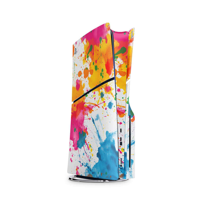 Decal Skin Sticker Compatible with PS5 Slim: Colorful Paint Splash