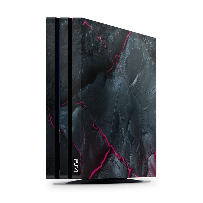 Decal Skin Sticker for PS4 Pro: Carbon Rock Glow Pink