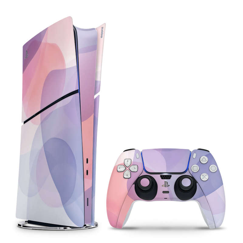 Decal Skin Sticker Compatible with PS5 Slim Digital (No Disk): Soft Pastel Fusion