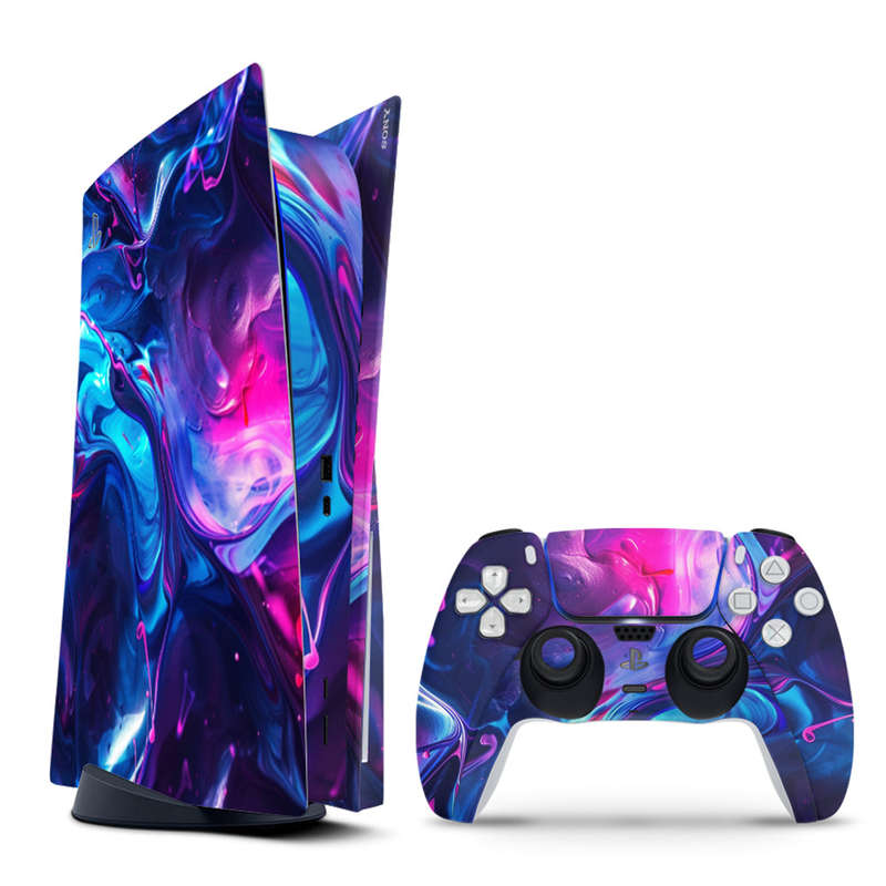 Decal Skin Sticker Compatible with PS5: Abundant Fluid Art