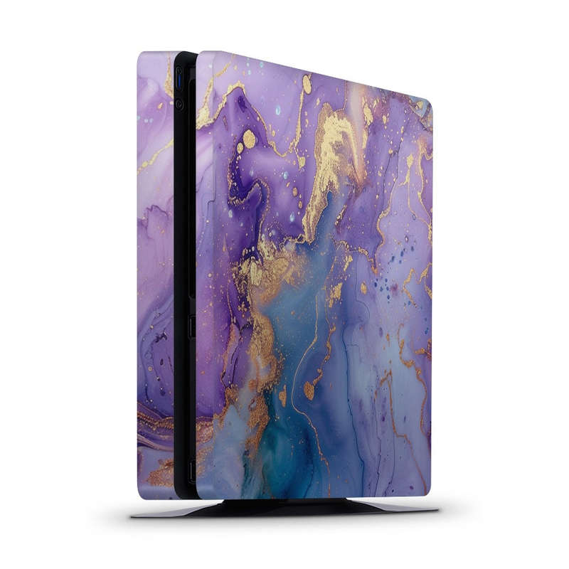 Decal Skin Sticker for PS4 Slim: Abstract Purple Marble