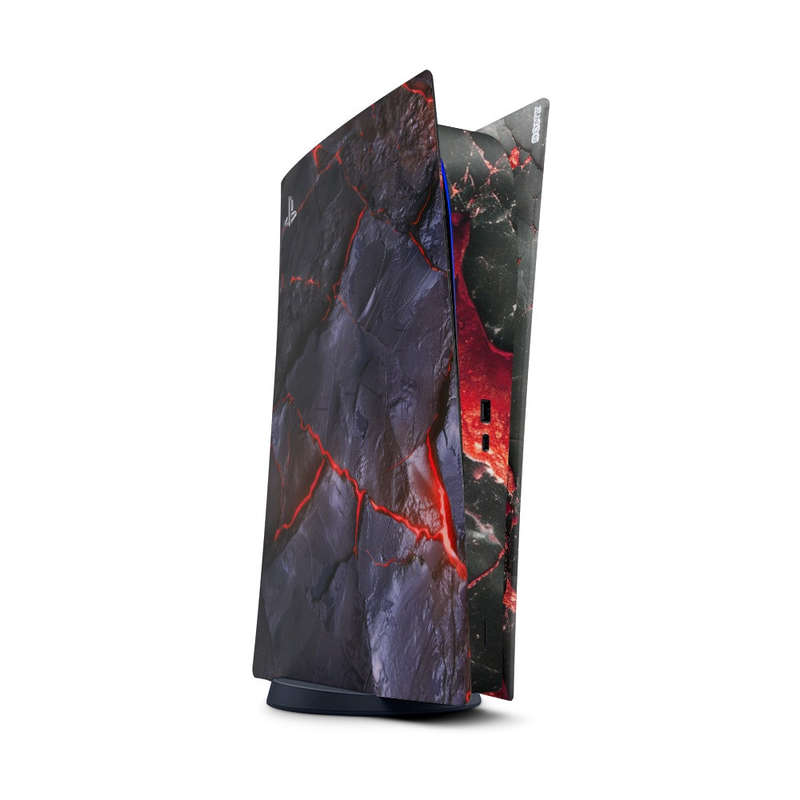 Decal Sticker Skin For PS5 Digital: Carbon Stone Red