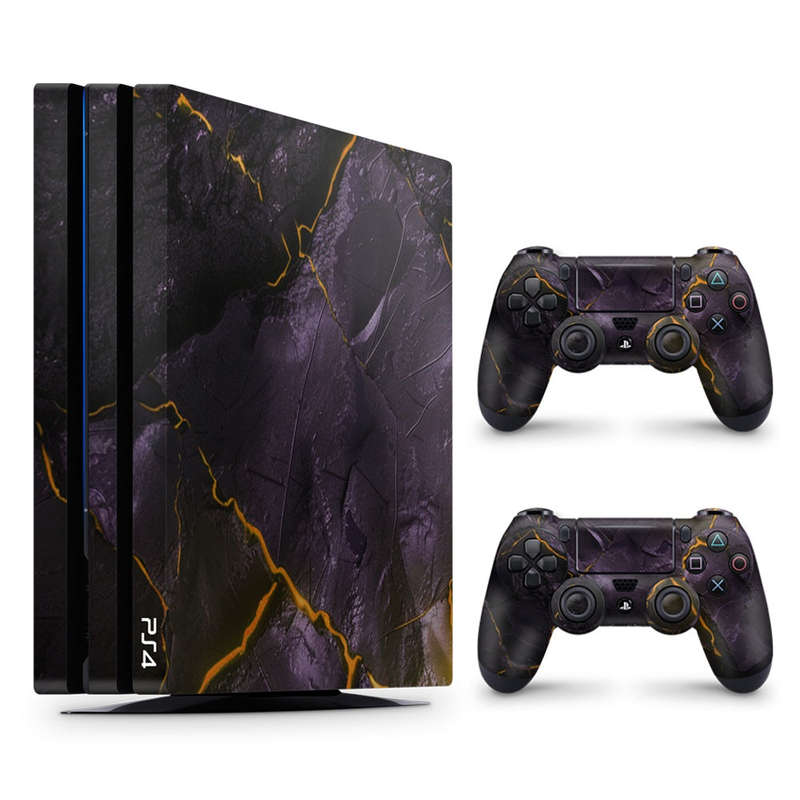 Decal Skin Sticker for PS4 Pro: Carbon Rock Glow Yellow