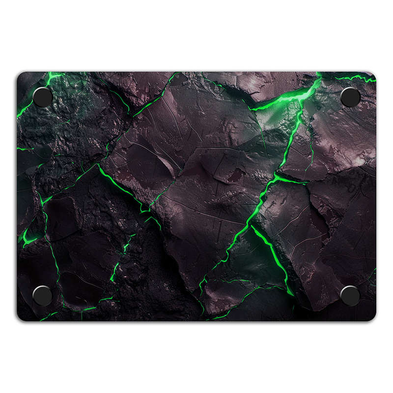 Apple MacBook Decal Skin Sticker: Carbon Rock Glow Green