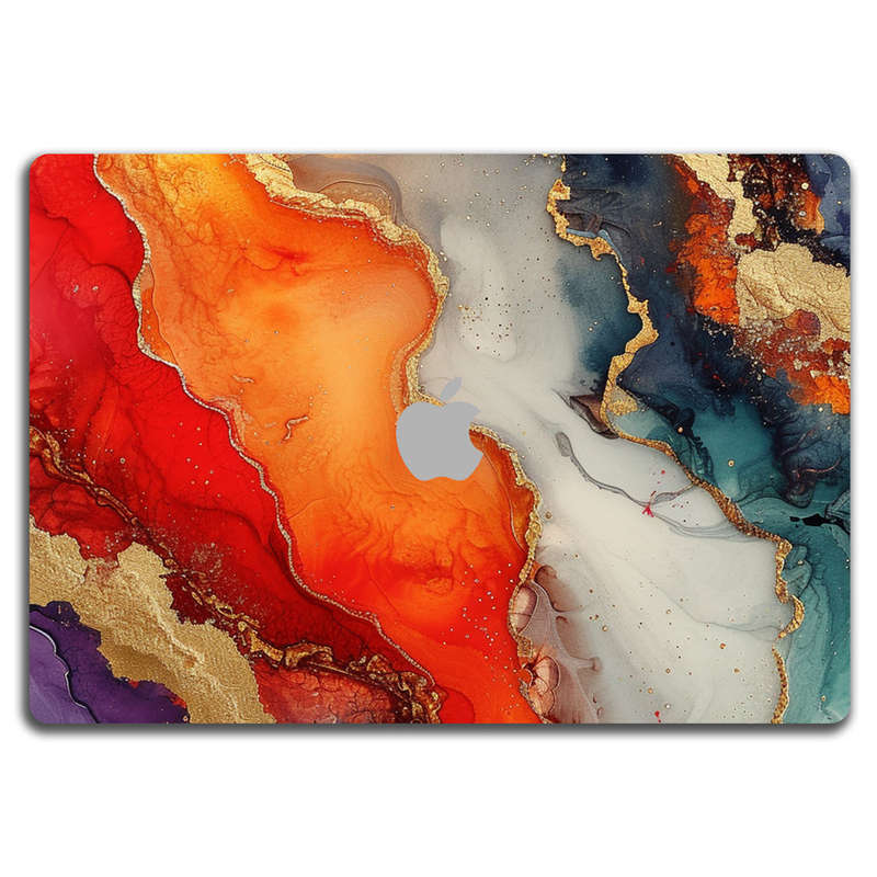 Apple MacBook Decal Skin Sticker: Vivid Marble Burst Gold