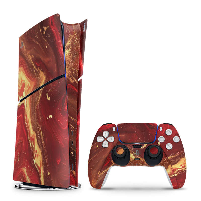 Decal Skin Sticker Compatible with PS5 Slim Digital (No Disk): Fluid Abstract Art