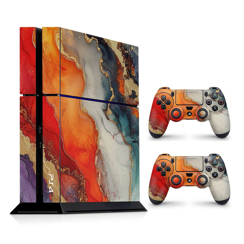Decal Skin Sticker for PS4: Vivid Marble Burst Gold