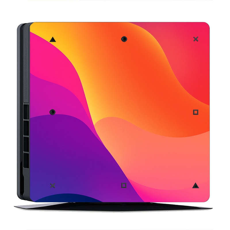 Decal Skin Sticker for PS4 Slim: Vibrant Sunset Waves