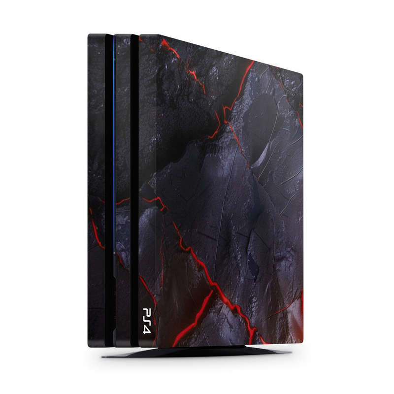 Decal Skin Sticker for PS4 Pro: Carbon Rock Glow Red