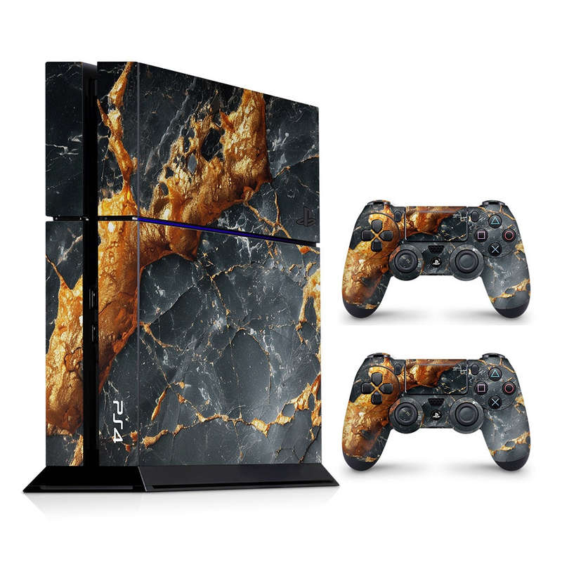 Decal Skin Sticker for PS4: Carbon Stone Gold