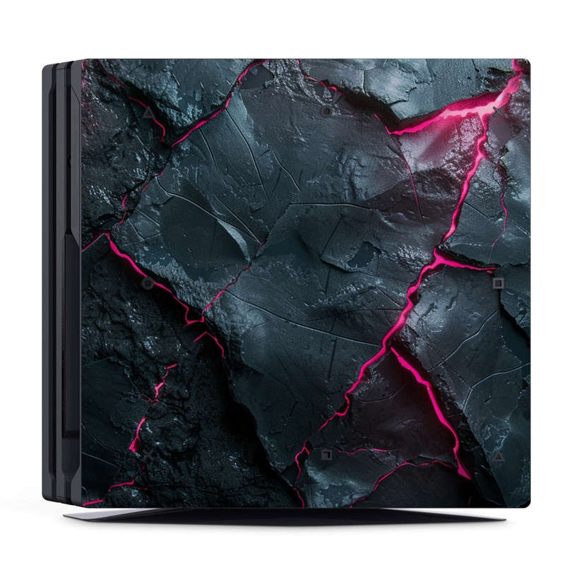 Decal Skin Sticker for PS4 Pro: Carbon Rock Glow Pink
