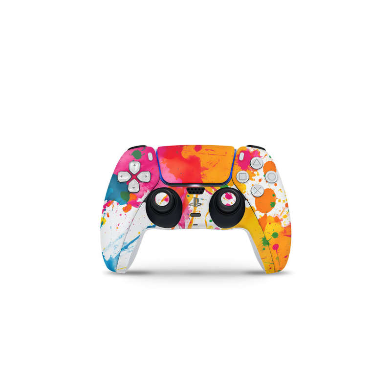 Decal Skin Sticker Compatible with PS5 Slim Digital (No Disk): Colorful Paint Splash