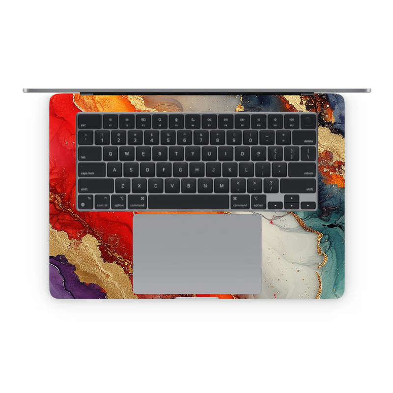 Apple MacBook Decal Skin Sticker: Vivid Marble Burst Gold