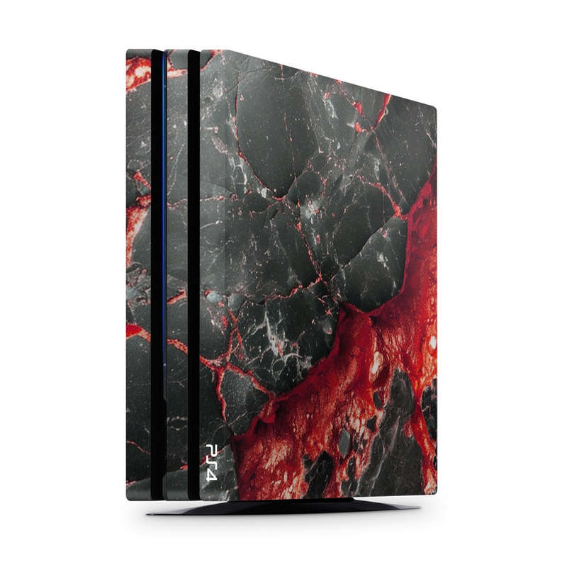 Decal Skin Sticker for PS4 Pro: Carbon Stone Red