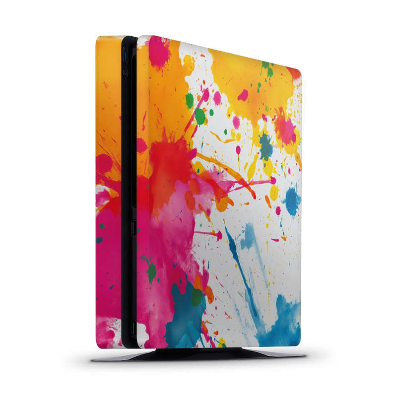 Decal Skin Sticker for PS4 Slim: Colorful Paint Splash