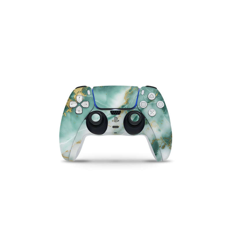 Decal Sticker Skin For PS5 Digital: Marble Emerald Gold