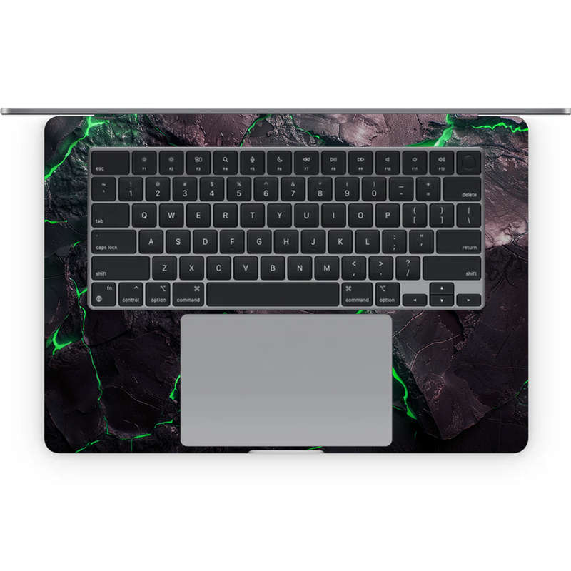Apple MacBook Decal Skin Sticker: Carbon Rock Glow Green
