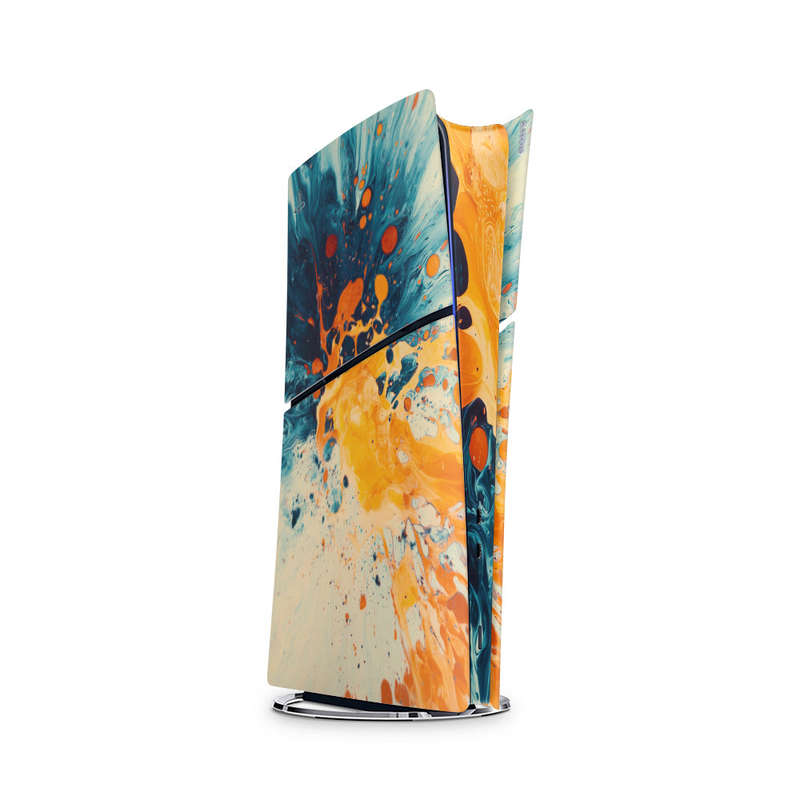 Decal Skin Sticker Compatible with PS5 Slim Digital (No Disk): Abstract Splash Art