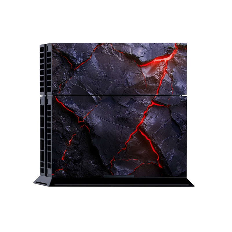 Decal Skin Sticker for PS4: Carbon Rock Glow Red
