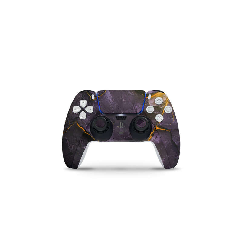 Decal Skin Sticker Compatible with PS5 Slim: Carbon Rock Glow Yellow