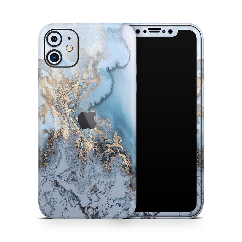 SkinNit Decal Sticker Skin Apple iPhone 11 Marble Arctic Blue (Decal Skin)