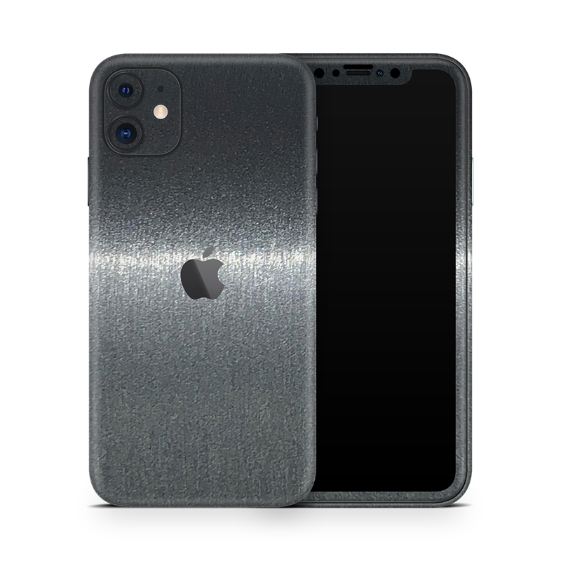 SkinNit Decal Sticker Skin Apple iPhone 11 Brushed Steel (Decal Skin)
