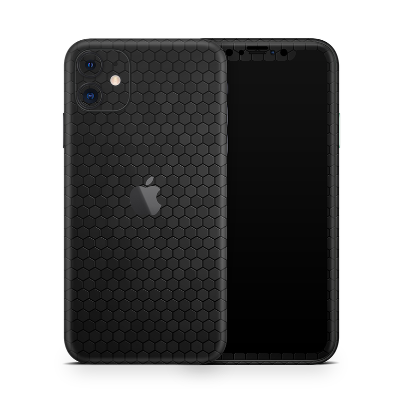 SkinNit Decal Sticker Skin Apple iPhone 11 Honeycomb Black (Decal Skin)