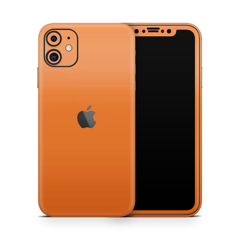 SkinNit Decal Sticker Skin Apple iPhone 11 Matte Orange (Decal Skin)